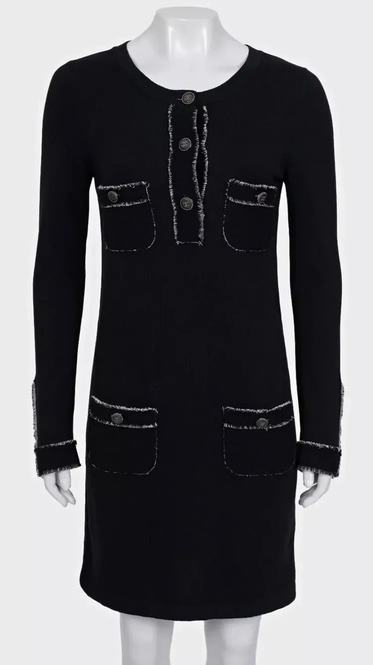 NWOT Chanel Cashmere Dress with Signature Buttons Sz.36
